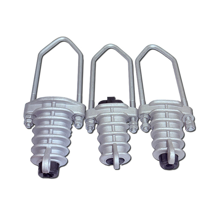 Wedge shaped cable clamp